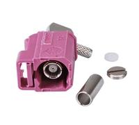 keisnoaja 10 adaptadores Fakra H hembra Jack RA Crimp Fakra H rosa RF conector Fakra H hembra en ángulo recto Fakra conector de crimpado código H Violeta Push-on RG174 RG316 Cable 50 Ohms