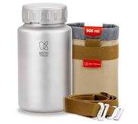 Keith Botella de agua de titanio con tapón de bayoneta, Ti3035, 900 ml, botella de viaje para agua, té y café, ideal para hidratación al aire libre, camping y senderismo (19,4 x 10,5 x 10,5 x 10,5 cm)