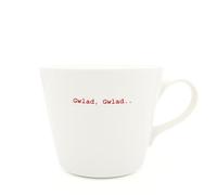 Keith Brymer Jones CymraegWelsh Word Range - Taza de cerámica blanca estándar - Gwlad, Gwlad.. - 350 ml - En caja de regalo