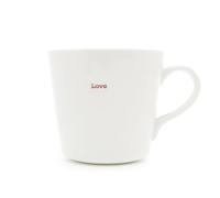 Keith Brymer Jones Overpaid - Taza de Porcelana (tamaño Grande), diseño con Texto Love, Color Blanco