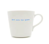 Keith Brymer Jones - Taza de cerámica blanca estándar de Word Range - Dios salve a la reina - 500 ml - en caja de regalo