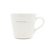 Keith Brymer Jones - Taza, diseño con Texto Builder's Tea (tamaño XL), Color Blanco