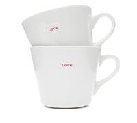 Keith Brymer Jones Word - Tazas de Desayuno (2 Unidades), diseño Love, Color Blanco