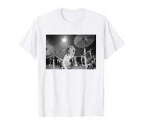 Keith Moon The Who Baterista Live In Reading 1971 Camiseta, Hombre, Blanco, S