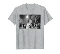 Keith Moon The Who Baterista Live In Reading 1971 Camiseta, Hombre, Gris Jaspeado, S