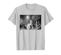 Keith Moon The Who Baterista Live In Reading 1971 Camiseta, Hombre, Plata, L