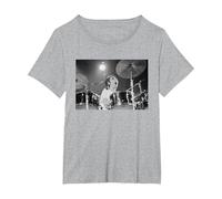 Keith Moon The Who Baterista Live In Reading 1971 Camiseta, Mujer Tallas Grandes, Gris Jaspeado, 2XL Grande