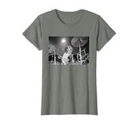 Keith Moon The Who Baterista Live In Reading 1971 Camiseta, Mujer, Verde Militar Jaspeado, XL