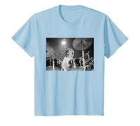 Keith Moon The Who Baterista Live In Reading 1971 Camiseta, Niños, Azul Bebé, 4 años