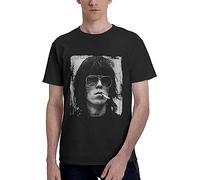 Keith Richards T-Shirt Round Neck Short-Sleeved Standard Boys tee Clothing Black(Large)