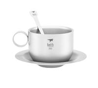 Keith Taza de café de Titanio con platillo y Cuchara Ti3601