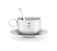 Keith Taza de café de Titanio con platillo y Cuchara Ti3601