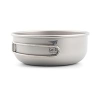 Keith Tazón de titanio de 300 ml - 600 ml ultraligero camping vajilla picnic cuencos portátil mango plegable (Ti5324-400 ml)