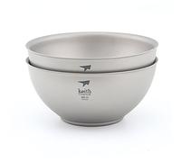 Keith Ti5351 - Juego de cuencos de titanio, 250 ml, ultraligeros, para acampada, viajes, doble pared, puro cuencos de titanio