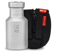 Botella de Agua de Titanio Keith con Tapa de Montaje Tipo Bayoneta, Ti3030, 400 ml Botella de Viaje para Agua, Té y Café - Ideal para Hidratación al Aire Libre, Camping y Senderismo (18.0x9.2x7.3)