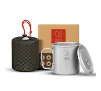 Keith Ti3209 - Taza de titanio con tapa y asa plegable, talla única