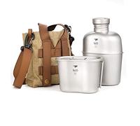 Keith Trekking Titanio Cantimploras militares Camping Taza Cantina Hervidor de agua portatil con la taza
