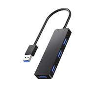 KEIUYUKI Hub USB 3.0 Splitter con cable de extensión de 1 pie largo, expansor multipuerto ultrafino de 4 puertos para computadora de escritorio, PC, portátil, Chromebook, Mac Mini, iMac, PS4, datos de