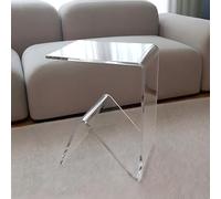 KEJIAWU Mesa Auxiliar de Acrílico Transparente, Mesita de Noche Moderna for Dormitorio o Sala, Sin Montaje