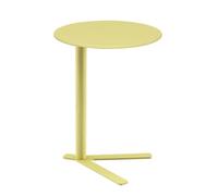 KEJIAWU Mesa Auxiliar en C de Acero, Base en V, Altura 56/69 cm, Mesa Moderna for Sofá, Dormitorio o Espacios Pequeños(Yellow,48x56cm)