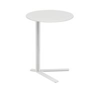 KEJIAWU Mesa Auxiliar en C de Acero, Base en V, Altura 56/69 cm, Mesa Moderna for Sofá, Dormitorio o Espacios Pequeños(White,48x69cm)