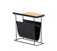 KEJIAWU Mesa Auxiliar Slim de 16 cm, Estrecha Mesa con Bolsillo de Almacenamiento, Mesa de Acero for Sofá, Dormitorio o Salón(46x16x44cm-H)