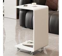 KEJIAWU Mesa Auxiliar Sofa Acrílico en Forma de C 12 mm con Freno, Mesa de Centro Pequeña Multifuncional para Salón, Dormitorio o Oficina, sin Montaje Necesario(White,30 * 30 * 60cm)