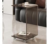 KEJIAWU Mesa Auxiliar Sofa Acrílico en Forma de C 12 mm con Freno, Mesa de Centro Pequeña Multifuncional para Salón, Dormitorio o Oficina, sin Montaje Necesario(Grey,30 * 30 * 65cm)