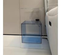 KEJIAWU Mesita de Noche Estrecha Acrílica Naranja con 3 Baldas Abiertas, Mesa Auxiliar, Mesa de Centro for Espacios Pequeños, Dormitorio, Salón, Oficina(Blue)