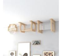 KEJIAWU Muebles de Pared for Gatos con Casa, Escalera, Peldaños y Cápsula Espacial - Set de Estantes Escaladores DIY, Juego for Gatos en Interior(4PCS)