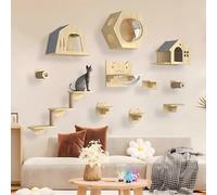 KEJIAWU Rascador for Gatos Pared, Cama Gato Pared, Hamaca Gato Pared, Muebles de Pared for Gatos, Parque Infantil for Gatos, for Jugar, Dormir y Descansar(11PCS)