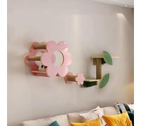KEJIAWU Set de Pared for Gatos con Estanterías de Mader.a Maciza, Placas Multicapa Robustas y Puente for Escalar，Soporta hasta 15 kg(3PCS)