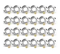 KEJIYILT Juego de 24 focos empotrables GU10 - Foco LED giratorio 230 V, acero inoxidable cepillado, focos redondos de techo, incluye portalámparas para LED GU10 o halógenos (24)