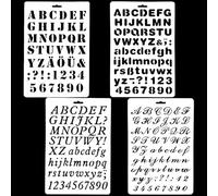 KEJOL 4 Plantillas de Letras, Plantillas de Alfabeto y Números Reutilizables para Manualidades, Pintura, DIY, Scrapbooking y Decoración de Pared