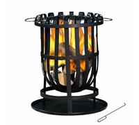 KEKAI Brasero de Acero para Exteriores 2 en 1 con función de Barbacoa y Fuego Kekai Dana 40 x 56 cm Grill, Atizador y Recogida de Cenizas