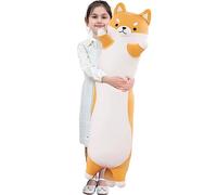 Kekeso Largo Shiba Inu Peluche, Corgi Almohada Gigante Animales De Peluche Perro Dormir Dibujos Suave Abrazo De Almohada para NiñOs CumpleañOs,San ValentíN,Navidad (110cm, Amarillo)
