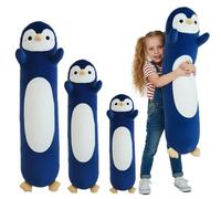 Kekeso Peluche Pingüino, Almohada Larga de Pingüino Ultra Suave, Peluche Abrazable en Forma de Cojín Corporal, Niños y Adultos (Azul Marino, 90cm/35.43in)