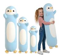 Kekeso Peluche Pingüino, Almohada Larga de Pingüino Ultra Suave, Peluche Abrazable en Forma de Cojín Corporal, Niños y Adultos (Azul Claro, 90cm/35.43in)