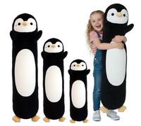 Kekeso Peluche Pingüino, Almohada Larga de Pingüino Ultra Suave, Peluche Abrazable en Forma de Cojín Corporal, Niños y Adultos (Negro, 90cm/35.43in)