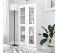 Keketa Homgoday Model802759 - Estantería de madera (cristal, 82,5 x 30,5 x 150 cm, montaje en pared, para salón), color blanco
