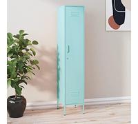 Keketa Taquilla de metal, con 4 estantes, color verde menta, 35 x 46 x 180 cm, acero