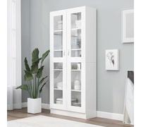Keketa Vitrina, librería, archivador, vitrina, armario de oficina, armario de pie, con 5 compartimentos, estantería para salón, oficina, color blanco, 82,5 x 30,5 x 185,5 cm
