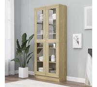 Keketa Vitrina, librería, archivador, vitrina, armario de oficina, armario de pie, con 5 compartimentos, estantería para salón, oficina, roble Sonoma, 82,5 x 30,5 x 185,5 cm