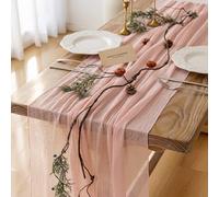 Keketo Blush Pink Christmas Table Tabla de Queso Pela de Queso Rúcleo Rústico Carretador de mesas de 120 Pulgadas 10 Pulgadas para la Boda Fiesta de la Despedida de Soltera Long Sheer Boho