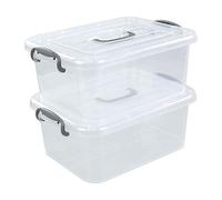 Kekow Paquete de 2 cajas transparentes de almacenamiento, recipientes de plástico con tapas, 8 L
