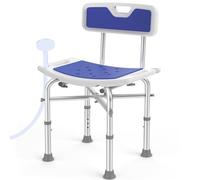 Kekoy Silla Ducha Personas Mayores, Taburete Ducha Reforzado, Placa de Asiento Ensanchada, Ajuste de Altura de 5 Niveles, para Adultos y Discapacitados, Azul Violeta