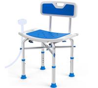 Kekoy Silla Ducha Personas Mayores, Taburete Ducha Reforzado, Placa de Asiento Ensanchada, Ajuste de Altura de 5 Niveles, para Adultos y Discapacitados,Azul
