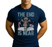 Keks Coockies | The End is Near | Ugly Christmas Christmas - Camiseta para hombre, azul marino, XXL
