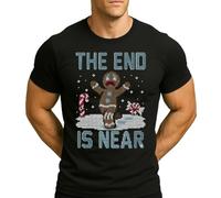 Keks Coockies | The End is Near | Ugly Christmas Christmas - Camiseta para hombre, Negro , 3XL