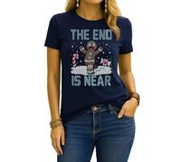 Keks Coockies | The End is Near | Ugly Christmas Sweater Christmas Sweater Navidad Sudadera Mujer Camiseta, azul marino, L